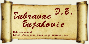 Dubravac Bujaković vizit kartica